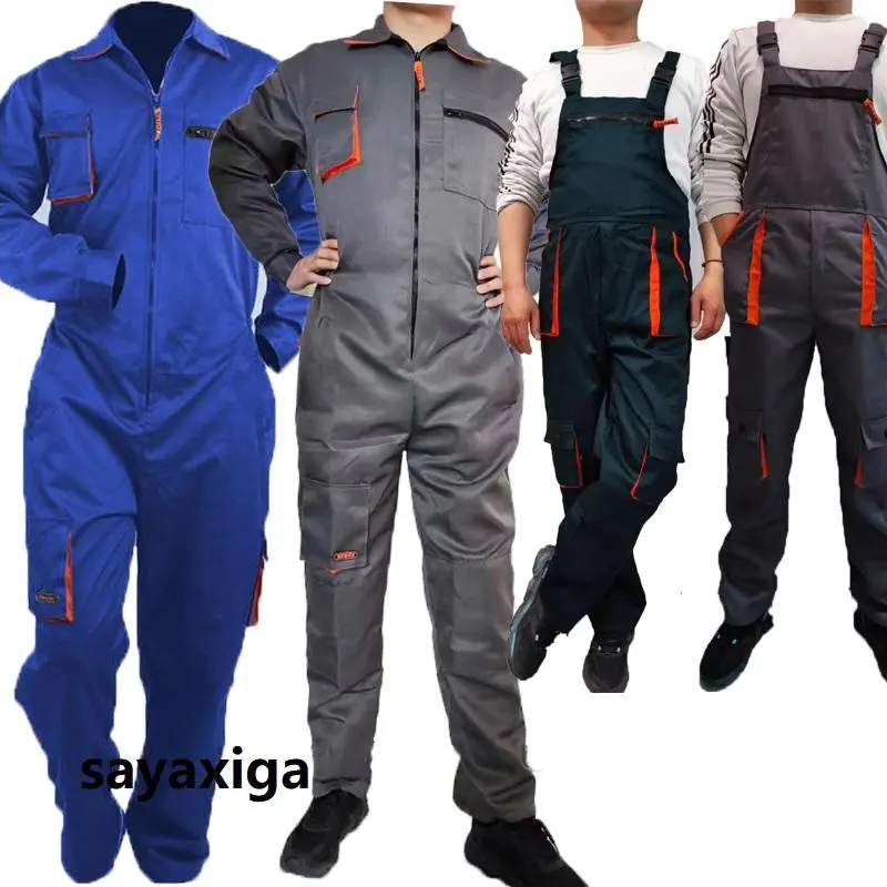 Work Clothing Cargo Overalls Bib Pants Zipper Pockets Rompers Jumpsuit Fashion Labor Workshop Coveralls Mechanics Uniforms S-4xl