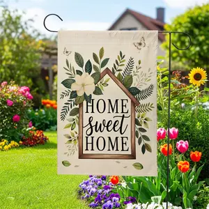 Home Sweet Home Garden Flag 12x18 | Double Sided Linen Eucalyptus Floral Welcome Banner | Spring Summer Year Round Yard Decor | Farmhouse Porch Decor | Housewarming Gift 2026 | Outdoor Decor 2026