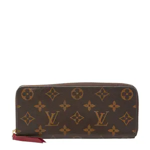 Pre-owned Louis Vuitton Canvas Small Leather Goods Portefeuille Clemence Monogram Long Wallet
