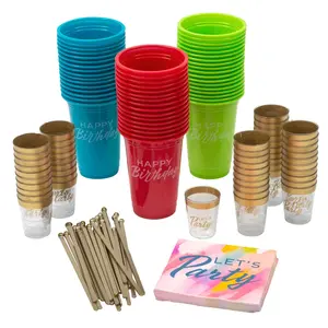 Bulk 236 Pc. Birthday Party Disposable Drinkware Kit for 50 Guests