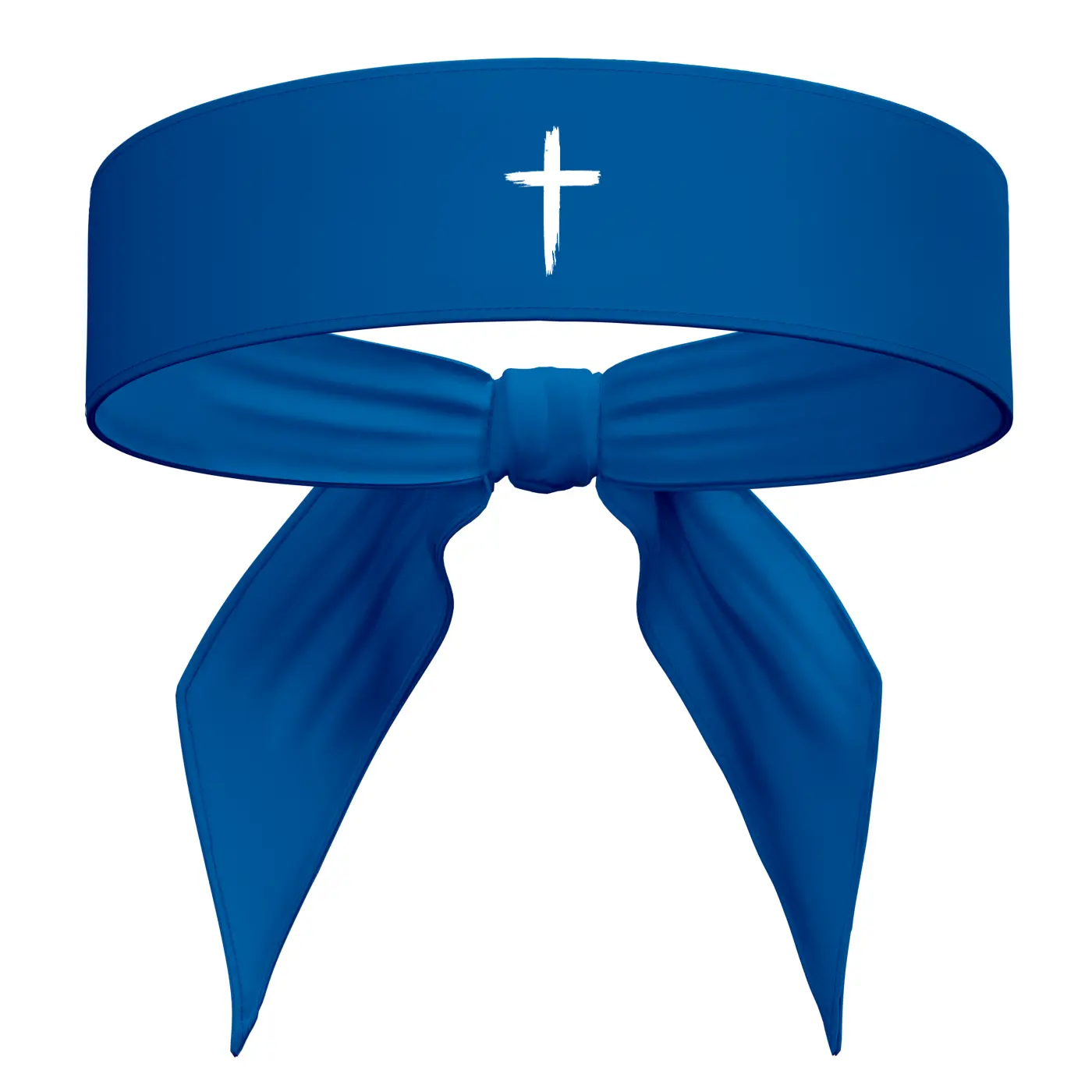 Cross Sports Head Tie Headband Sweat Fitness Black White - Royal Blue Christian Jesus God Scripture Bible Verse Faith Inspirational Men's Women's Kids Sweatband Head Band Sweat Band