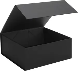 7.8 x 7 x 3.1 Inch Black Small Empty Gift Box, Gift Box with Lid, Groomsmen, Graduation Decorative Boxes with Lids for Halloween.