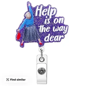 Creative ID Badge Holder with Unique Design "Help is on the way dear" - Fun and Eye-Catching Appearance