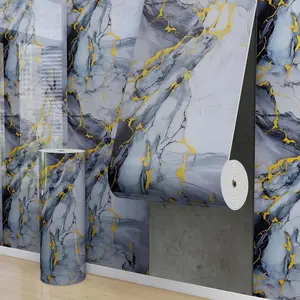 2026 New White Gold Marble Pattern Self-adhesive Wall Paper Roll - Washable removable waterproof and splash-proof decorative stickers, 118.11×415.75 inches, multi-purpose soft decoration wall paper for home kitchen, bathroom and living room.