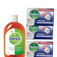 Dettol 550 ml & 3 invigorate bars