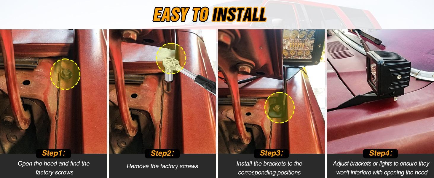 Nilight Ditch Light Brackets Hood Hinges Mount Bracket Kit for Auxiliary Offroad LED Pods Work Lighting Compatible with Toyota 4Runner 1989 1990 1991 1992 1993 1994 1995 3rd Gen Pickup Nilight Ditch Light Brackets Hood Hinges Mount Bracket Kit for Auxiliary Offroad LED Pods Work Lighting Compatible with Toyota 4Runner 1989 1990 1991 1992 1993 1994 1995 3rd Gen Pickup