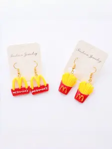 Trendy Fake Food Ear Cuffs, Creative Faux Potato Chip Earrings, Unisex Fashion Accessory, Perfect Gift Idea, Daily Wear Jewelry