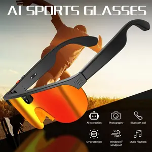 AI Smart Glasses with Camera Dust UV Proof Cycling Sports Goggles- HD Video Recording Glasses with Audio, Music Playback, Wireless Call, Touch Control, Real-Time Translation, AI Object Recognition, for Men Women, Translation Glasses
