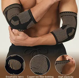 Elbow Pain Relief Brace 2Pcs – Copper Compression Support Sleeves for Tennis, Golf, Weightlifting & Fitness, Forearm Brace for Men & Women