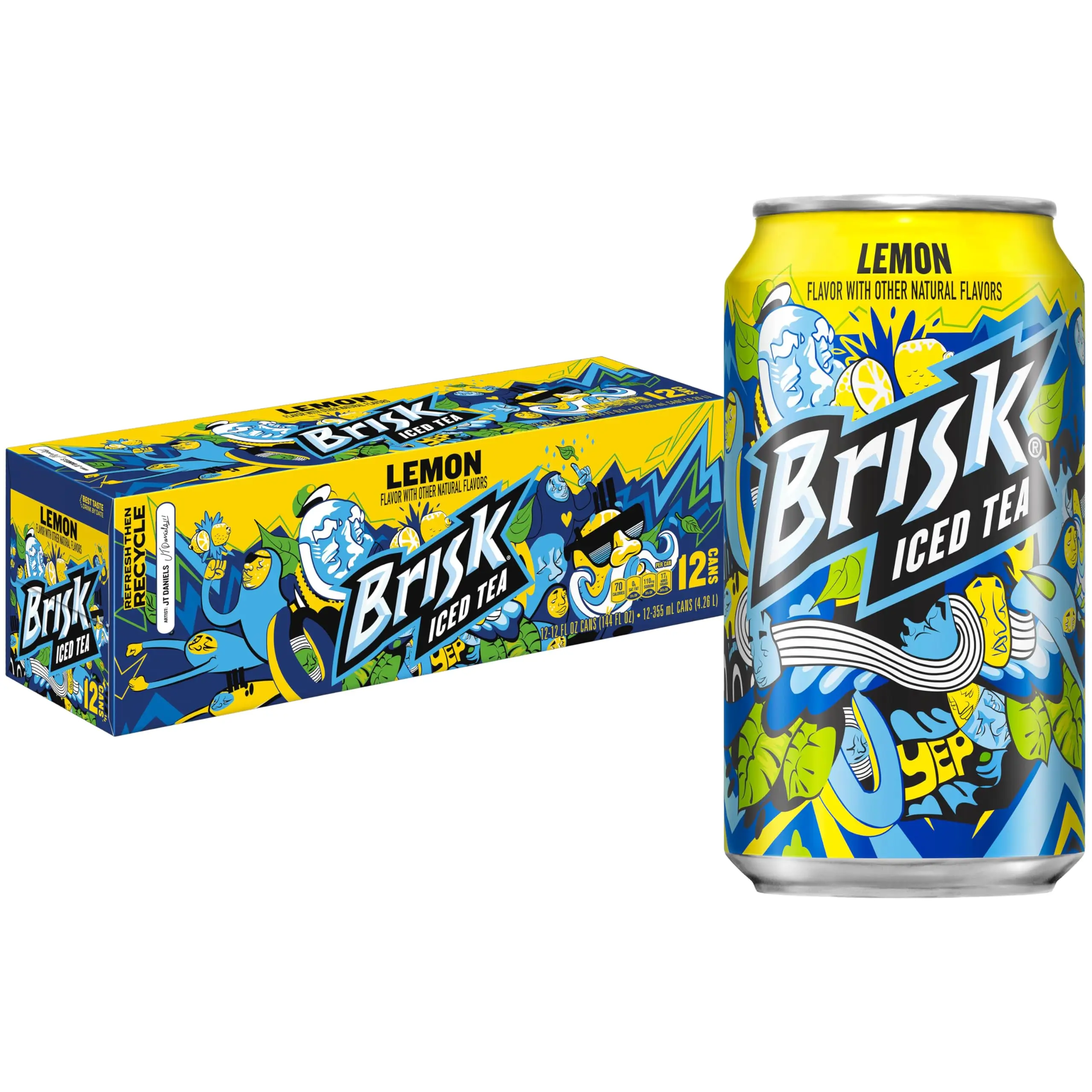 Brisk Lemon Iced Tea, 12 Fl Oz Cans (Pack of 12) Brisk Lemon Iced Tea, 12 Fl Oz Cans (Pack of 12)
