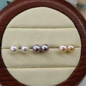 Er02 7mm freshwater pearl earrings（3 pieces!!!）