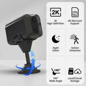 4G Mini Camera 2K HD Indoor Battery  Camera, Motion Detection, App Control, Cloud & SD Storage, Wireless Camera for Pet/Baby/Nanny Surveillance