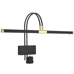 Cocoweb 22" LED Grand Piano Light in Black with Brass Accents & Dimmer Clip - Energy Efficient Adjustable Clamp for Piano