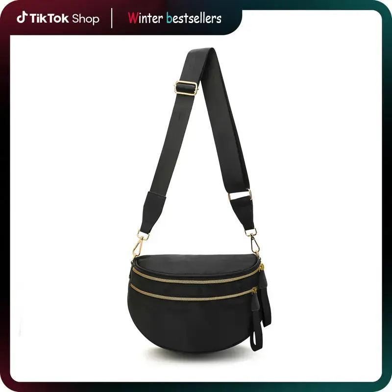 Women's Half Moon Waist Bag - 2026 Casual 11.8x8.3x5.5 inch Portable Minimalist Handbag with Detachable Adjustable Strap, Coin Purse, Easy to Maintain, Ideal for Work/Weekends, Gift for Girlfriends, 11.8 X 8.3 X 5.5 Inch, Half Moon Bag