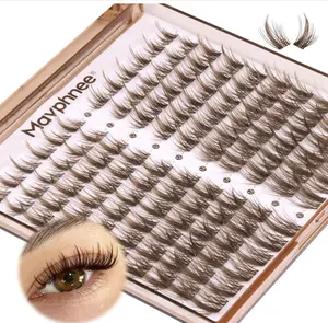 Brown Lash Clusters Wispy Eyelash Extensions Dark Brown Lash Extensions 10-16MM DIY at Home CC-Curly Eyelash Clusters Natural Spiky Lash Individuals 120 Pcs Cluster Lash Pack by Mavphnee