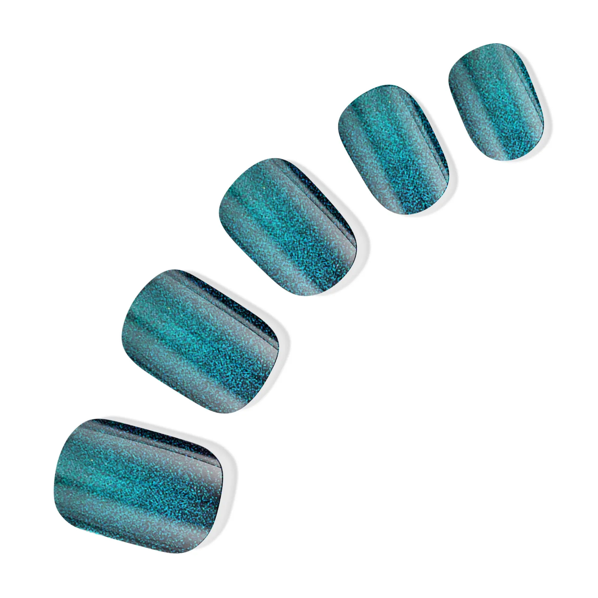 DASHING DIVA Earth To Diva Instant Press-Ons | Medium Square - Iridescent Blue-Green with Shimmery Velvet Effects