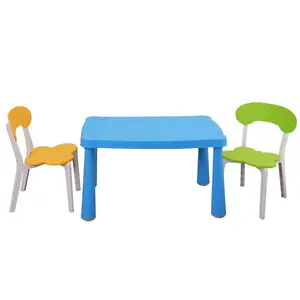 High end and high-quality Kids Table and Chair Set,3 Piece Toddler Table and Chair Set,Plastic Children Activity Tablefor Reading,Preschool,Drawing,Toddler,Playroom(Tricolor),Safe, sturdy, comfortable, and stable