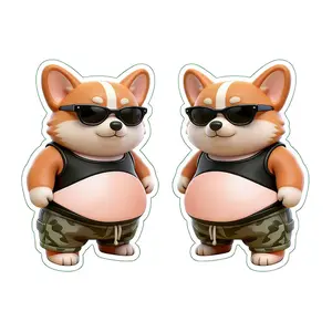 3D Puppy Cat Belly Sticker,3D Puppy Stickers Suitable for Planners and Laptops |   PVC waterproof self-adhesive, mini decorative stickers, for car windows, notebooks, water bottles