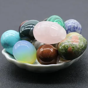 35x50mm Yoni Egg Shaped Stone Natural Healing Crystal Kegel Massage Accessory Minerale Gemstone Reiki Home Decoration Wholesale Brazilian Amethyst