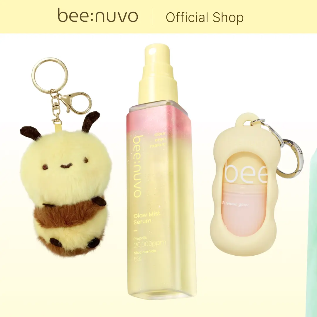 [beenuvo] [Set] Glow Mist Serum (2.70 fl. oz) & Honey and Collagen Lip Butter (0.45 oz) + 2 Free Gifts — Facial Serum Spray for Radiance, Blackhead & Pore Care, Nourishing Lip Mask for 24-Hour Moisture, Korean Skincare