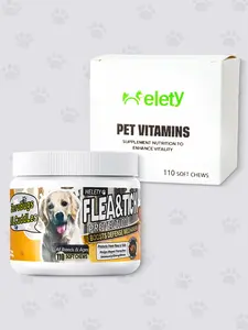 Helety Dog Vitamins for Skin & Coat Care, for Dogs & Puppies, 110 Soft Chews Canine Nutritional Supplement