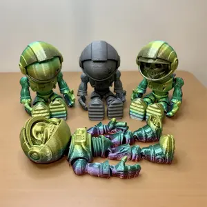 3D Printed Flexi Astronaut Skeleton Figurine Gift Lover, Rainbow Colors