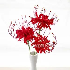 Crochet Red Spider Lily: Handmade Yarn Flower - Bold Floral Decor