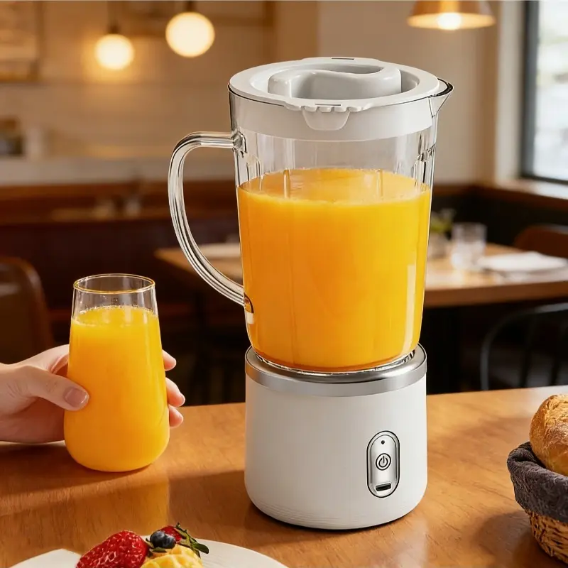Upgraded electric juicer, Whole fruit juicer, wireless portable, 800ml juicer, high-power, Portable juicer machines, detachable cup body and easy to clean design, suitable for fresh homemade juice, home and office use, a small appliance for lazy juicers