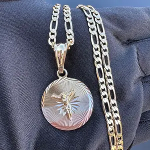 Circle Crucifix Necklace 20” Male Female Birthday Daily Engagement Anniversary