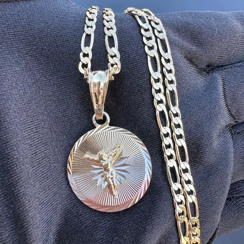 Circle Crucifix Necklace 20” Male Female Birthday Daily Engagement Anniversary