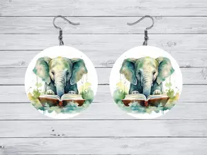 Elephants Reading Earrings Collection 2