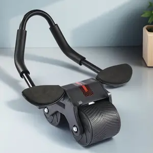 Ab roller with knee pads, automatic rebound ab roller, abdominal training roller with elbow support, unisex abdominal training equipment - abdominal training roller, Abdominal Wheel