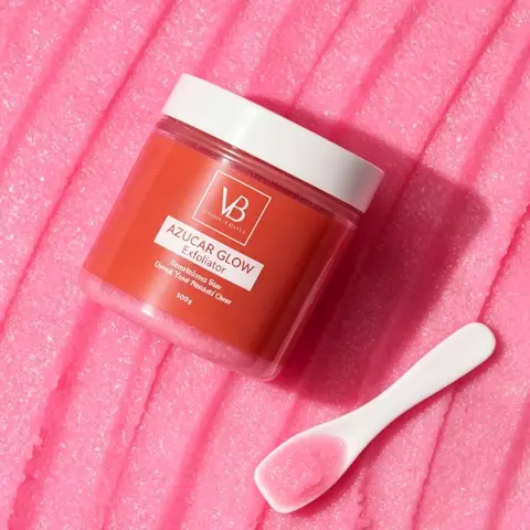 VB Azucar Glow Exfoliating Sugar Scrub 100g - Natural Gentle Facial Cleanser, Moisturizer for Hydrating, Cleansing, Brightening, Deep Pore Cleaning, Smoothing Rough Skin, Improving Dull Tone & Radiant Texture