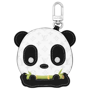 Louis Vuitton Panda-Shaped Canvas Bag Charm – Unisex Black and White Accessory