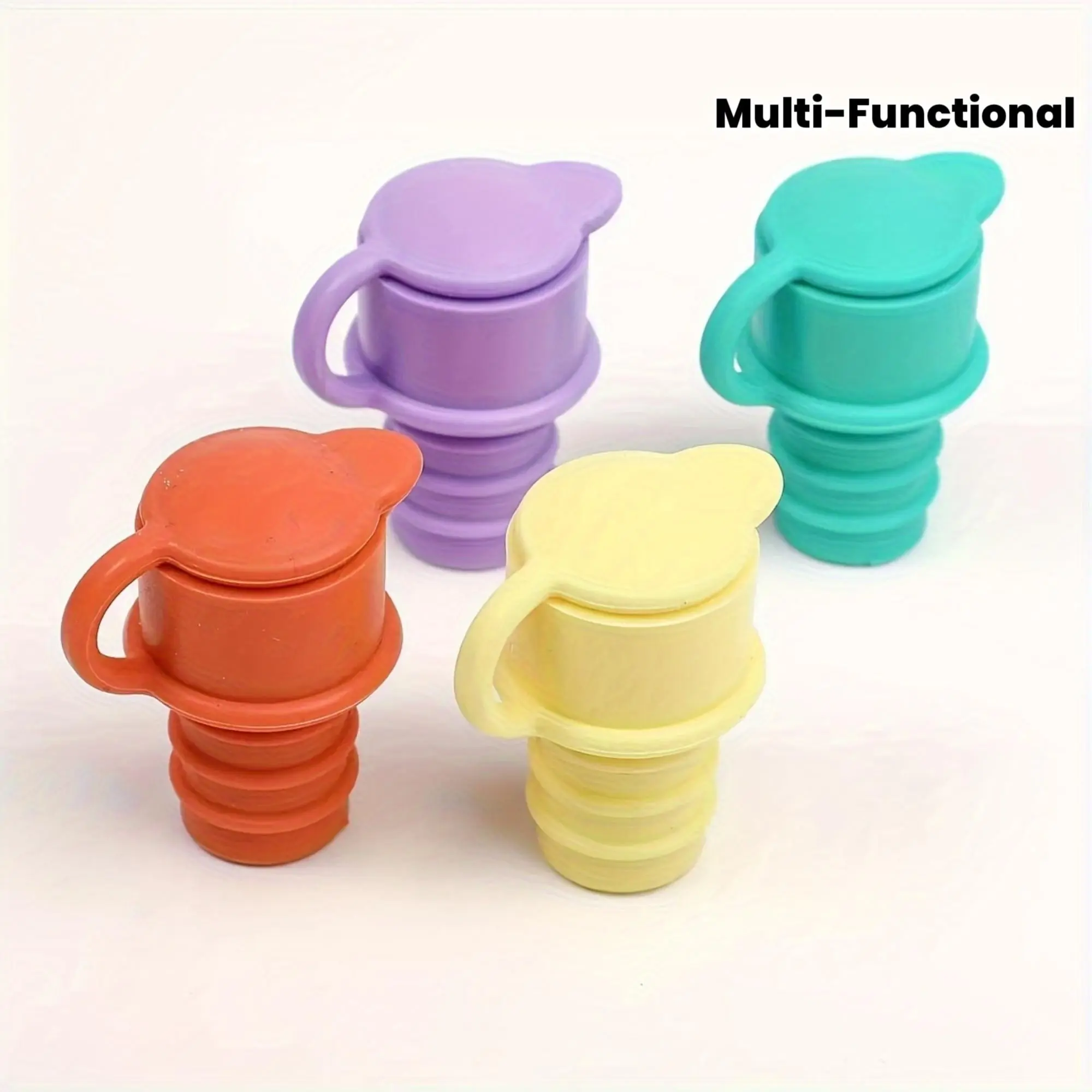 2pcs Assorted Reusable Silicone-Plastic Vacuum-Sealed Bottle Stoppers, Multi-Functional Specialty Kitchen Utensils for Beverage Bottle Sealing Needs, Bottle Stopper