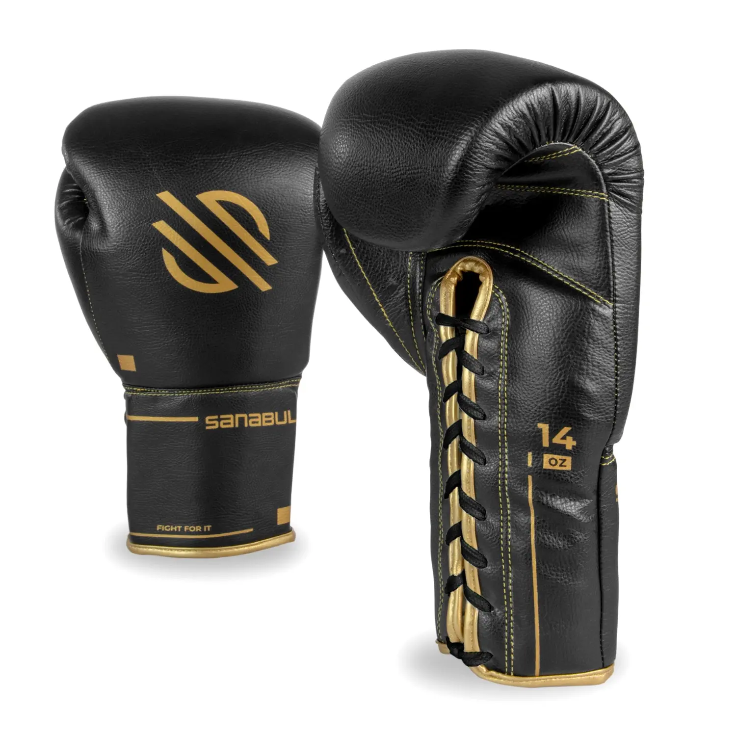 Gold Strike Professional Lace Up Boxing Gloves