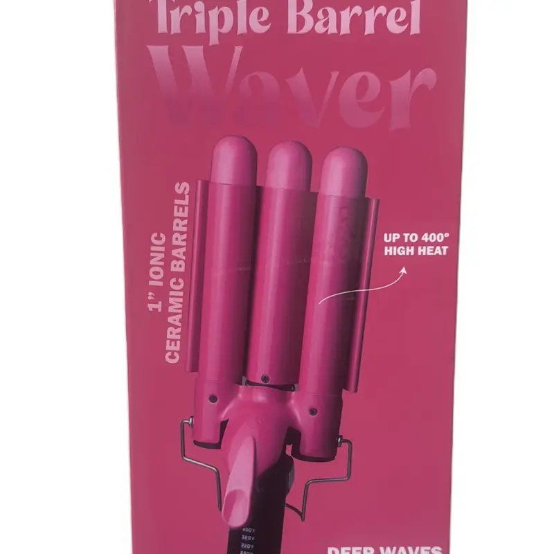 Triple Waver Ceramic Barrel Waver for Up to 400° High Heat with Comfortable Design