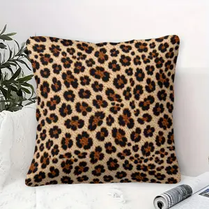 Classic Leopard Print Throw Pillow, Thickened Brushed Heat-Retaining, Skin-Friendly Breathable Non-Stuffy, Decorative Cushion for Living Room And Homestay Sofa