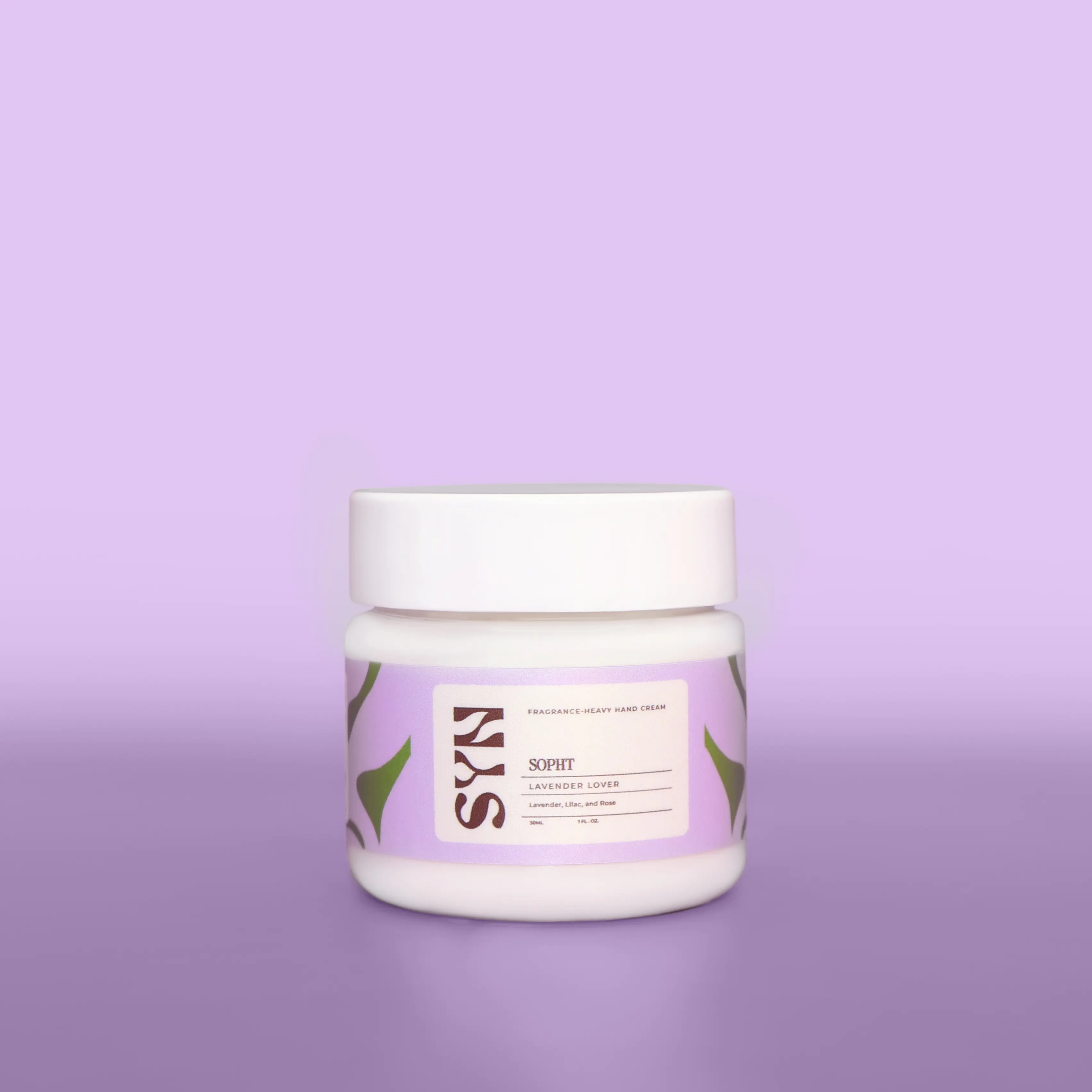 SYN Beauty Sopht Hand Cream Mini - Strawberry & Lavender 1 oz Cruelty-Free Plant-Based Fast Absorbing Hydrating Moisturizer