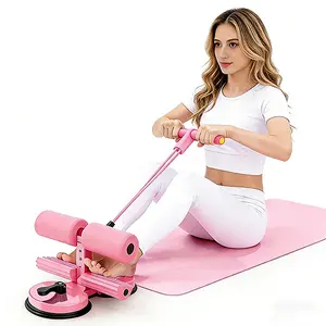 Suction Cup Sit-Up Assistant with Resistance Bands, Portable Abdominal Trainer for Home Workout