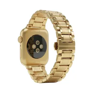 Lustro Steel Strap - Polished Two Tone Watch Band - Metal Butterfly Buckle