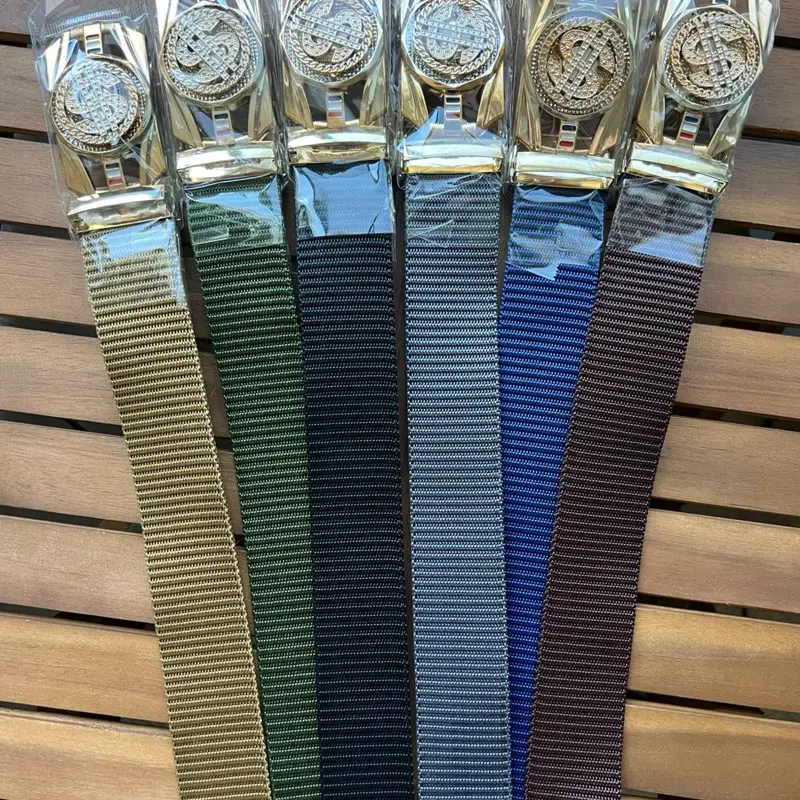Stretch Braided Canvas Belt with Metal Buckle – Unisex Casual Waist Belt