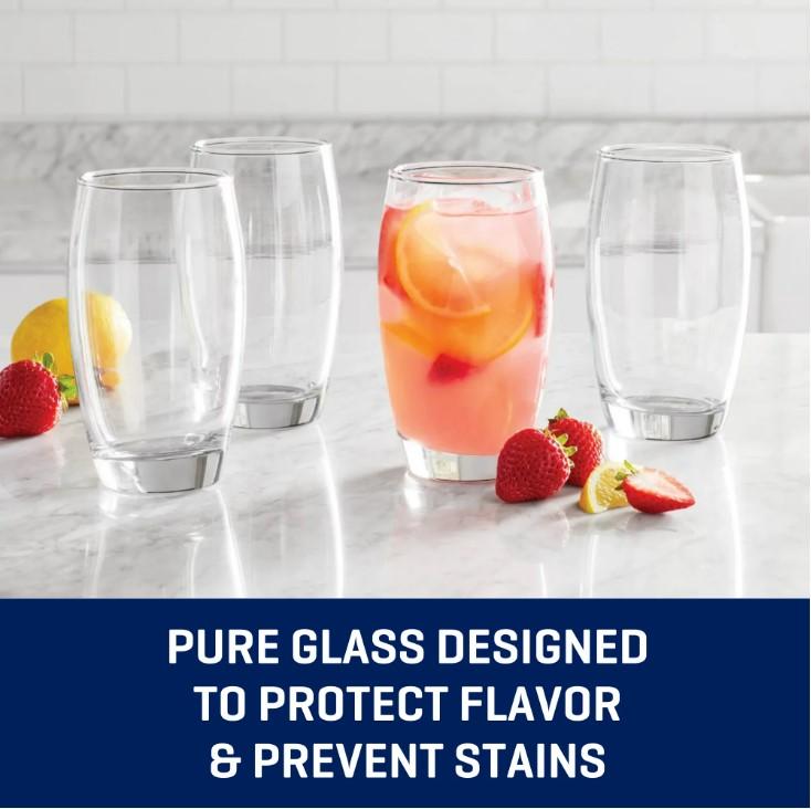 Ellendale Drinking Glasses, 16 Ounces, Set of 8