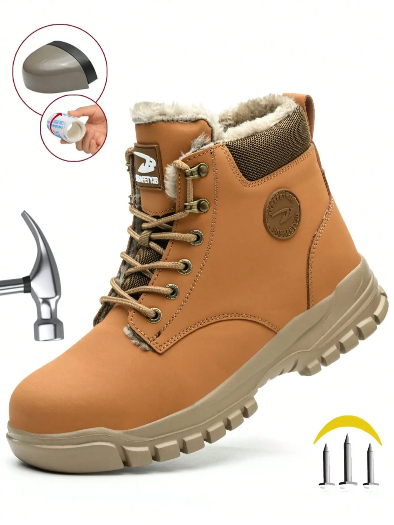Men Women Comfortable Steel Toe Safety Shoes, Anti-Collision Waterproof Work Boots, High-Top Insulated Industrial Protective Footwear, Workboots