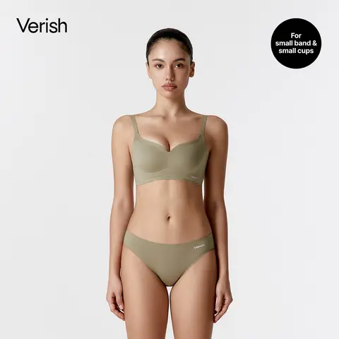 [VERISH] Cool Fit Bra Volume Lift-Up - SIZE UP RECOMMENDED - Korean Wire-Free Push Up Bra Seamless Wireless - Comfortable Bra with 3cm Padded Lift for Women
