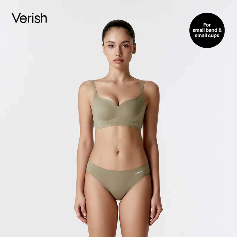[VERISH] Cool Fit Bra Volume Lift-Up - SIZE UP RECOMMENDED - Korean Wire-Free Push Up Bra Seamless Wireless - Comfortable Bra with 3cm Padded Lift for Women