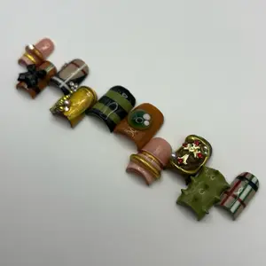 Brown Bat Gothic press on nails