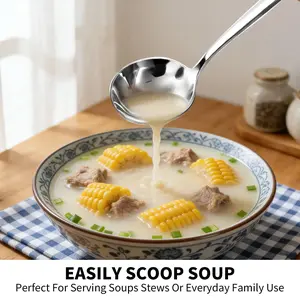 Summervibes 4/10 PCs Stainless Steel Soup Spoon Set