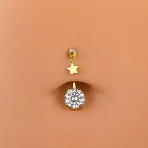 Titanium Star Dangle Belly Ring