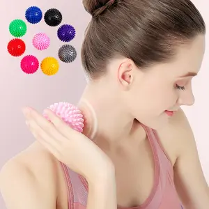Portable PVC Trigger Point Yoga Massage Ball with Spikes, Ideal for Neck Back Shoulder Foot Muscle Relaxation & Fascia Release, Relaxation Aid